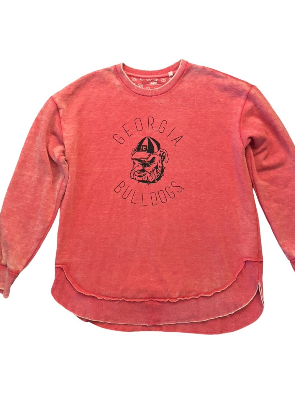 Pressbox Red Georgia Bulldogs Crewneck Pullover